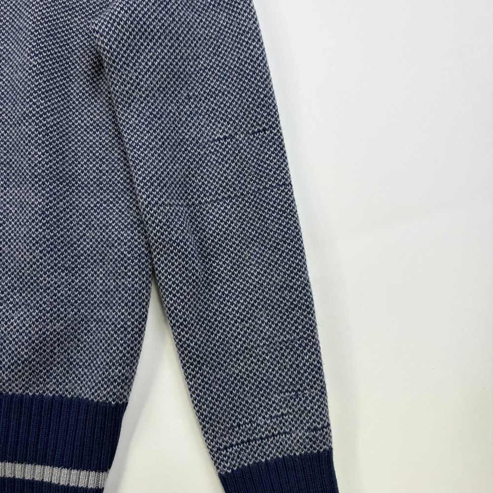 Banana Republic Shawl Collar Sweater Mens Small Navy Blue Merino Wool Birdseye - Picture 7 of 10